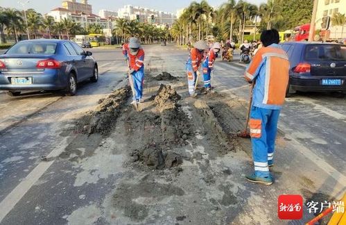 海口濱江路工程車運輸不規(guī)范致路面污染，涉事方被罰3100元